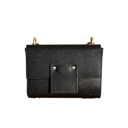 Megoha Classic Black Textured Crossbody Bag