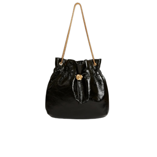 Megoha Elegant Black Drawstring Shoulder Bag